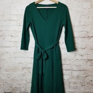 Lands End Ponte Knit Dress Green